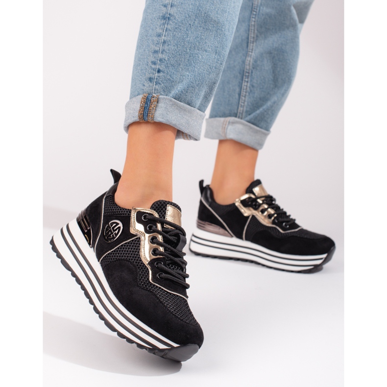 W. Potocki Sneakers stringate da donna Potocki nere nero 1