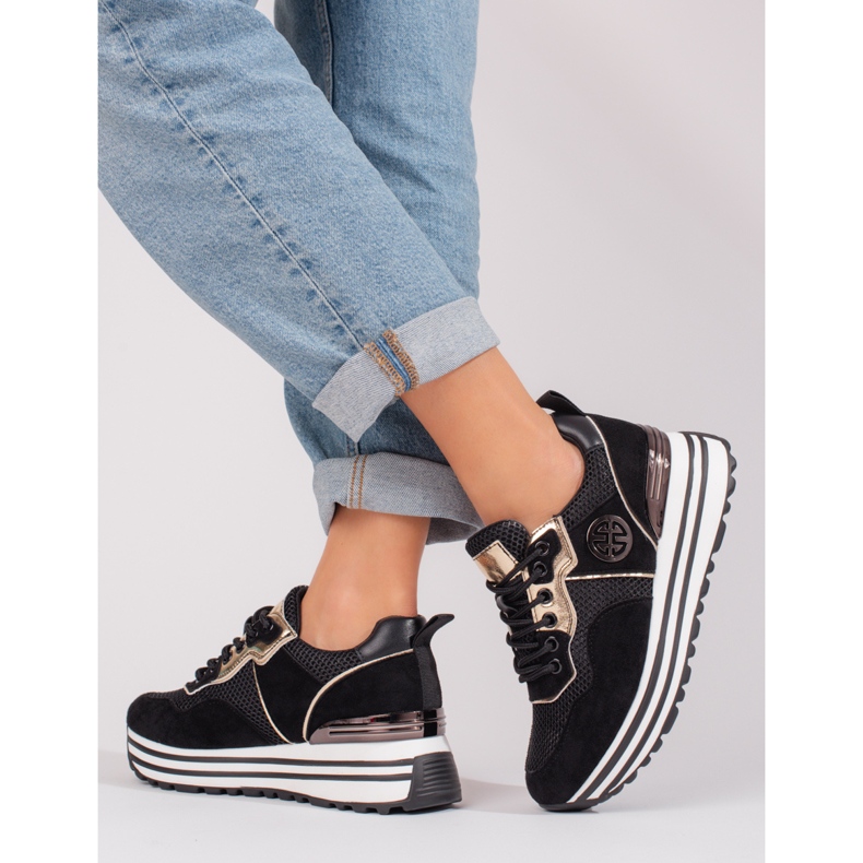 W. Potocki Sneakers stringate da donna Potocki nere nero 2