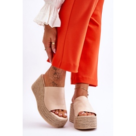 FS1 Pantofole Con Zeppa E Piattaforma Da Donna Beige Ysabel 1