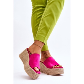 FS1 Infradito Donna Con Zeppa E Plateau Fucsia Ysabel rosa 2