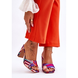 FS1 Ciabatte da donna con tacco fantasia viola Adelise multicolore 2