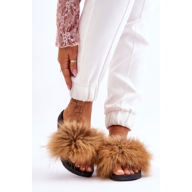 Ciabatte Donna In Gomma Con Pelliccia Marrone Lucrezia 1