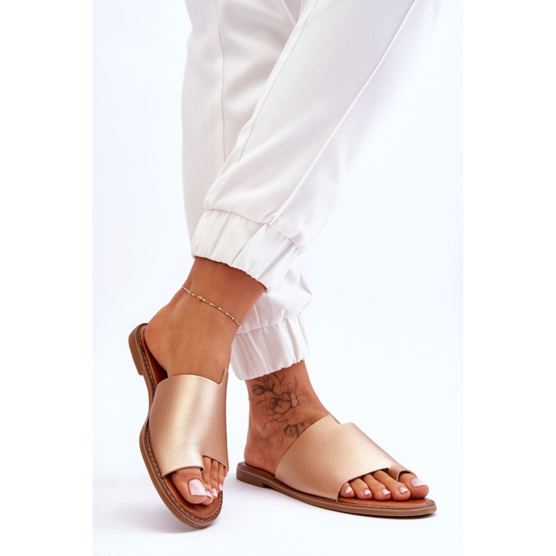 Evento Infradito da donna in pelle Golden Amite d'oro 2