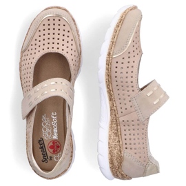 Scarpe estive in pelle con velcro Rieker W RKR582 beige 1