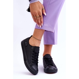Sneakers Basse da Donna in Pelle Big Star KK274011 Nere nero 2