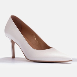 Marco Shoes Eleganti tacchi a spillo realizzati in morbida pelle bianca 2
