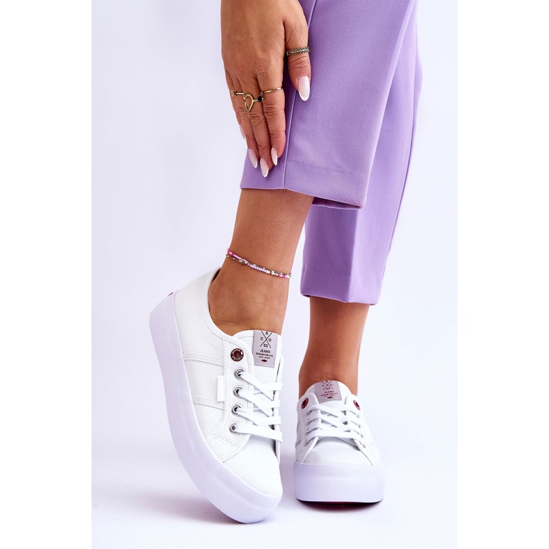 Sneakers Platform da donna Cross Jeans LL2R4040 Bianche bianca 2