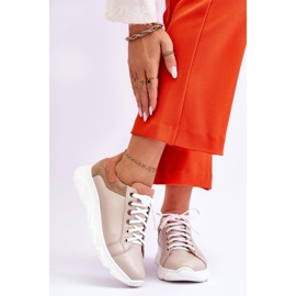FILIPCZYK Comode Sneakers Con Plateau In Pelle Beige Alisane 1