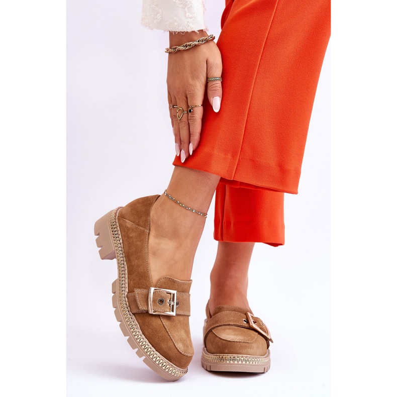FILIPCZYK Mocassini alla moda in camoscio beige scuro Eloisa 1