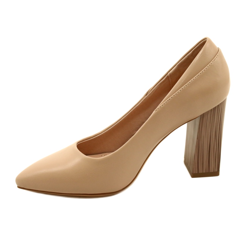 Sergio Leone Décolletée Tacco in Pelle PB217 Coffe beige 2