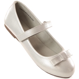 Ballerine Prima Comunione bambina con velcro argento eVento 4772 d'argento 1