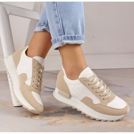Scarpe sportive da donna sulla piattaforma Potocki PY16021 beige 1