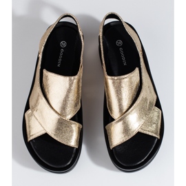 Sandali con zeppa Shelovet color oro da donna d'oro 2
