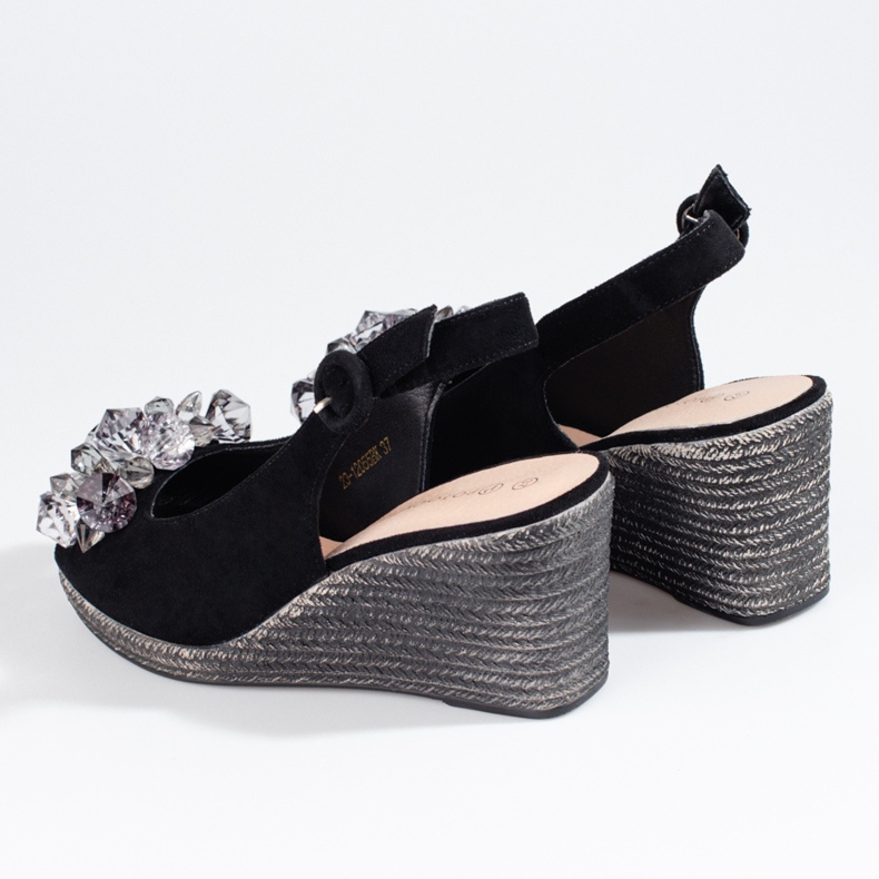 W. Potocki Sandali espadrillas con zeppa neri da donna Potocki nero 1