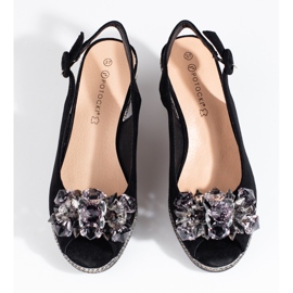 W. Potocki Sandali espadrillas con zeppa neri da donna Potocki nero 2