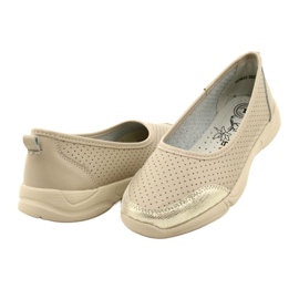 Ballerine in pelle traforata Evento 21PB32-3621 beige d'oro 4