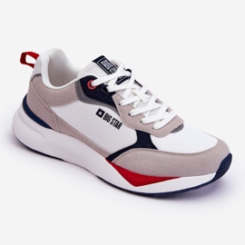 Scarpe sportive da uomo Memory Foam Big Star LL174235 bianco-grigio bianca 1