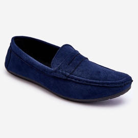 Mocassini in pelle scamosciata da uomo Navy Mack blu 1