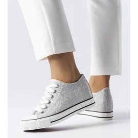 BM Sneaker con zeppa glitter argento di Crete d'argento 1
