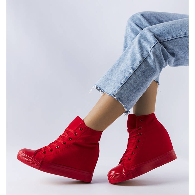 BM Sneakers con zeppa rosse di Groussay rosso 1