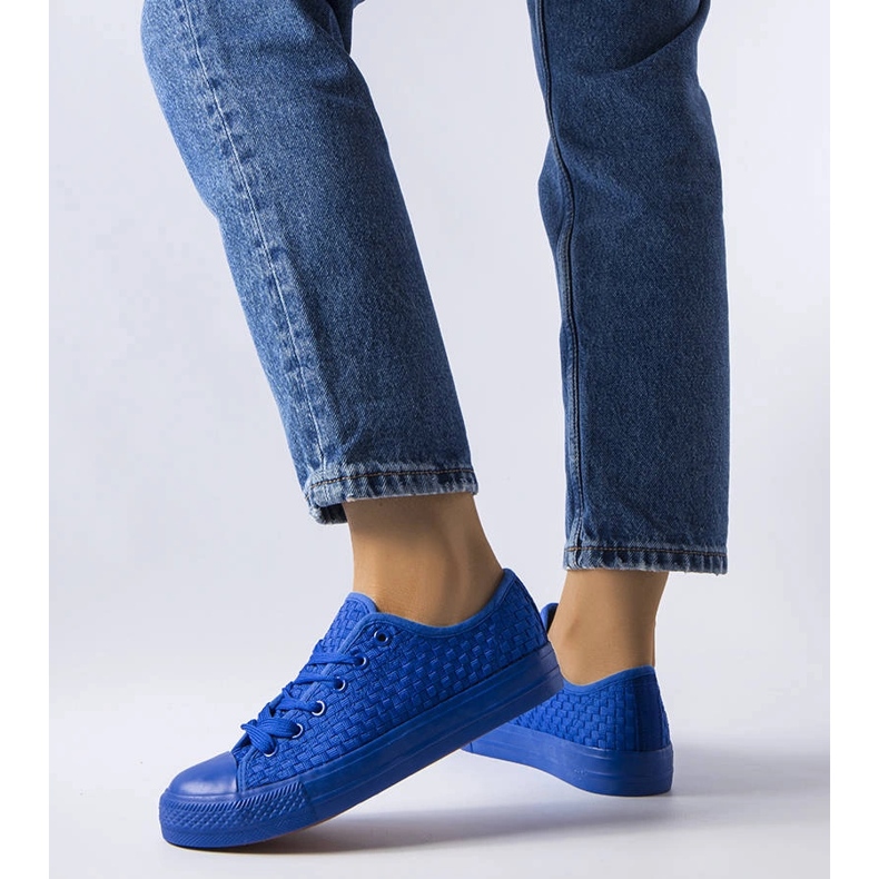 Sneakers blu in tessuto intrecciato di Thibodeau 1