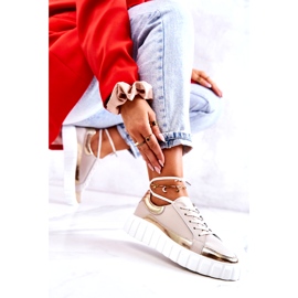 S.Barski Scarpe brogue da donna sulla piattaforma Noriso beige e oro 5