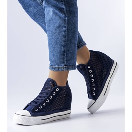 BM Sneaker con zeppa traforata blu navy di Coupart 1
