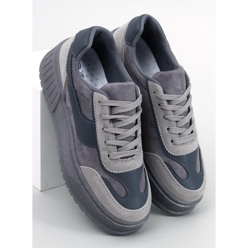 BM Scarpe da ginnastica con plateau Forest Grey grigio 1