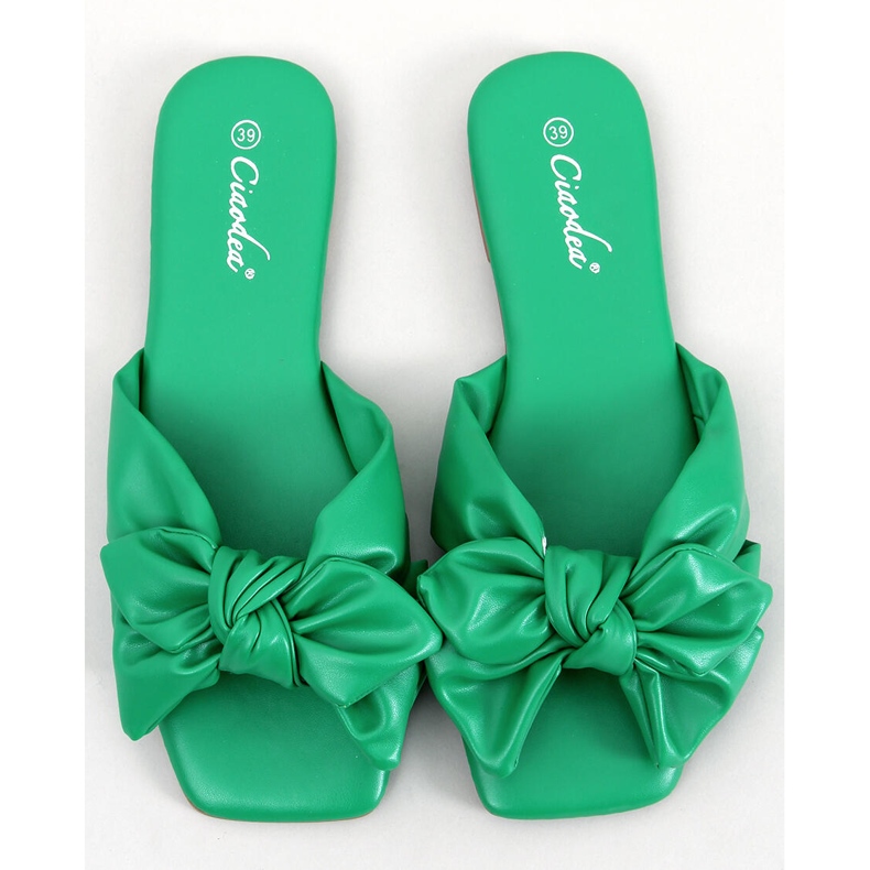 BM Minnen Pantofole con fiocco verde 2
