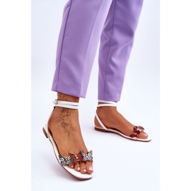 Sandali Donna Con Farfalle Decorative White Jeane bianca 2