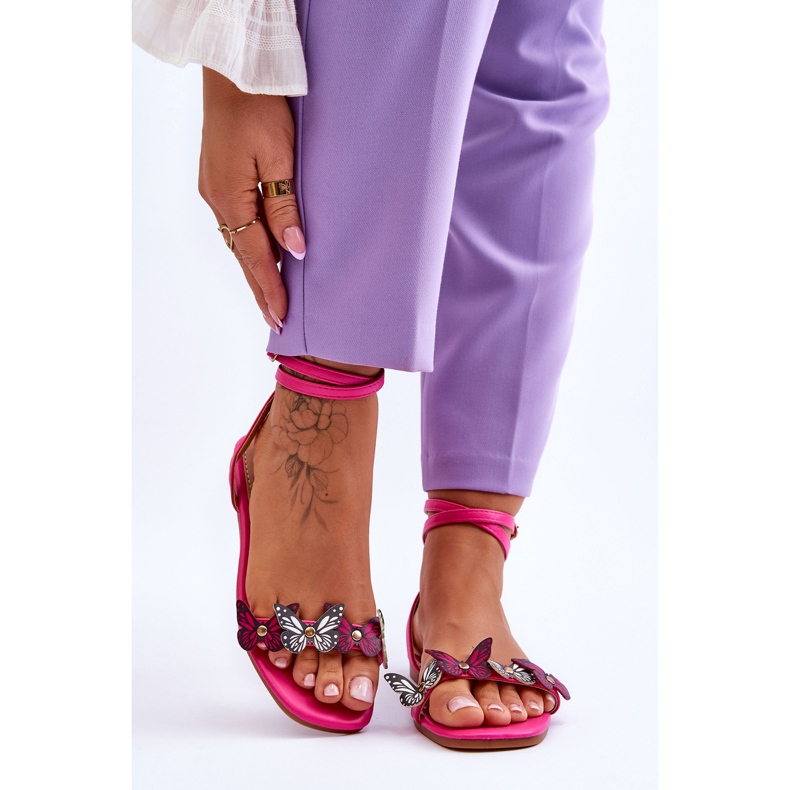 Sandali Donna Con Farfalle Decorative Fucsia Jeane rosa 1