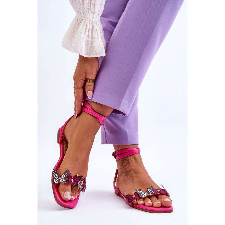 Sandali Donna Con Farfalle Decorative Fucsia Jeane rosa 2