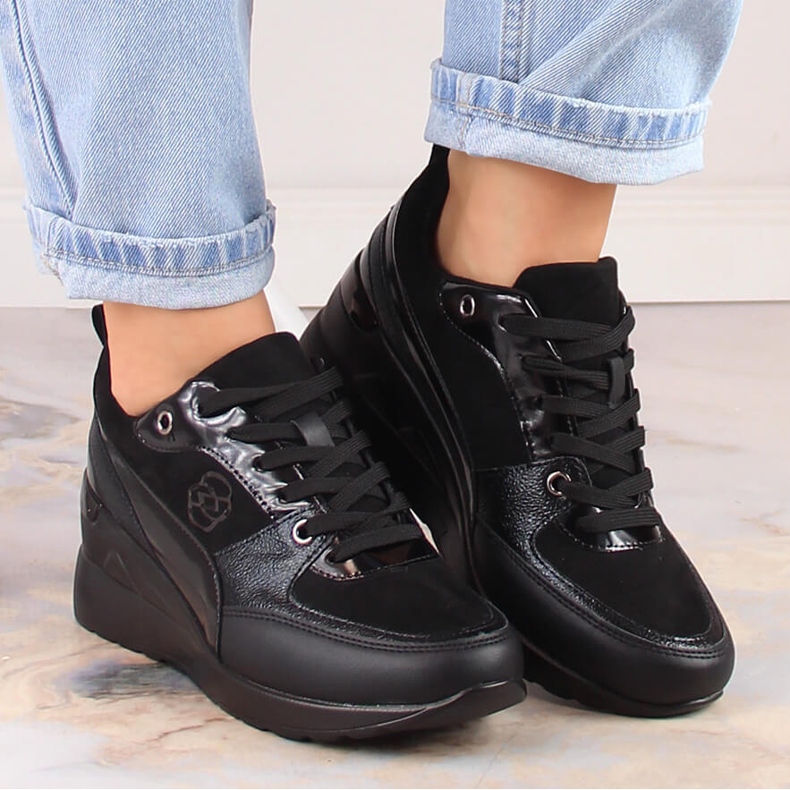 Scarpe stringate da donna eVento nero 1
