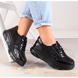 Scarpe da donna in vernice con zirconi nero Filippo DP2138 1