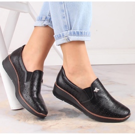 Scarpe con zeppa traforate nere da donna Jezzi MR1840-12 nero 1