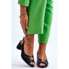 Sandali in pelle nera alla moda neri nero 1