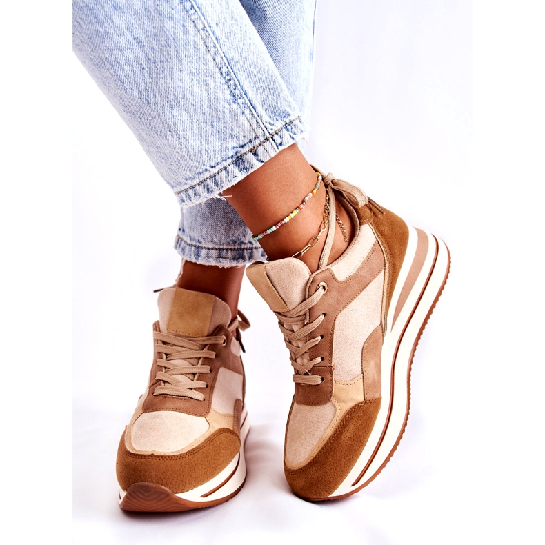 PS1 Scarpe sportive da donna in camoscio Marrone-Beige Elisse 1