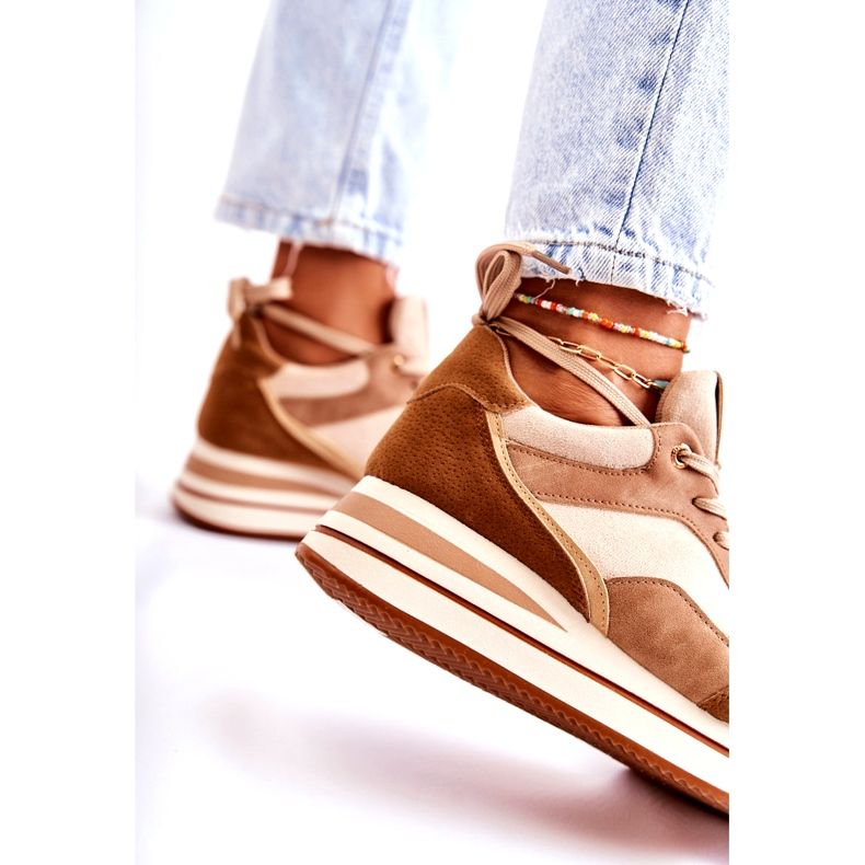 PS1 Scarpe sportive da donna in camoscio Marrone-Beige Elisse 2