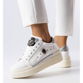 PA1 Sneakers bianche con zeppa bassa di Cuillerier bianco 1