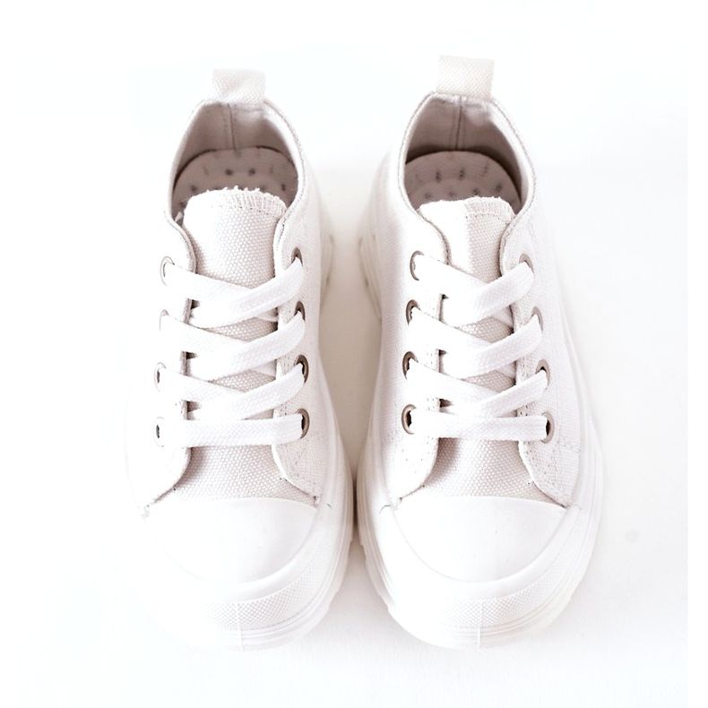 Sneakers per bambini sulla piattaforma bianca 3