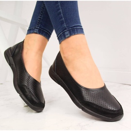 Ballerine da donna in pelle traforata nere eVento 3621 nero 2