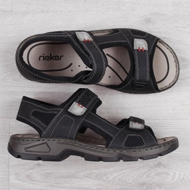 Rieker 26156 sandali comodi da uomo in velcro neri nero 1