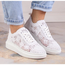 Scarpe stringate da donna sulla piattaforma bianca Artiker 50C1115 bianco 1