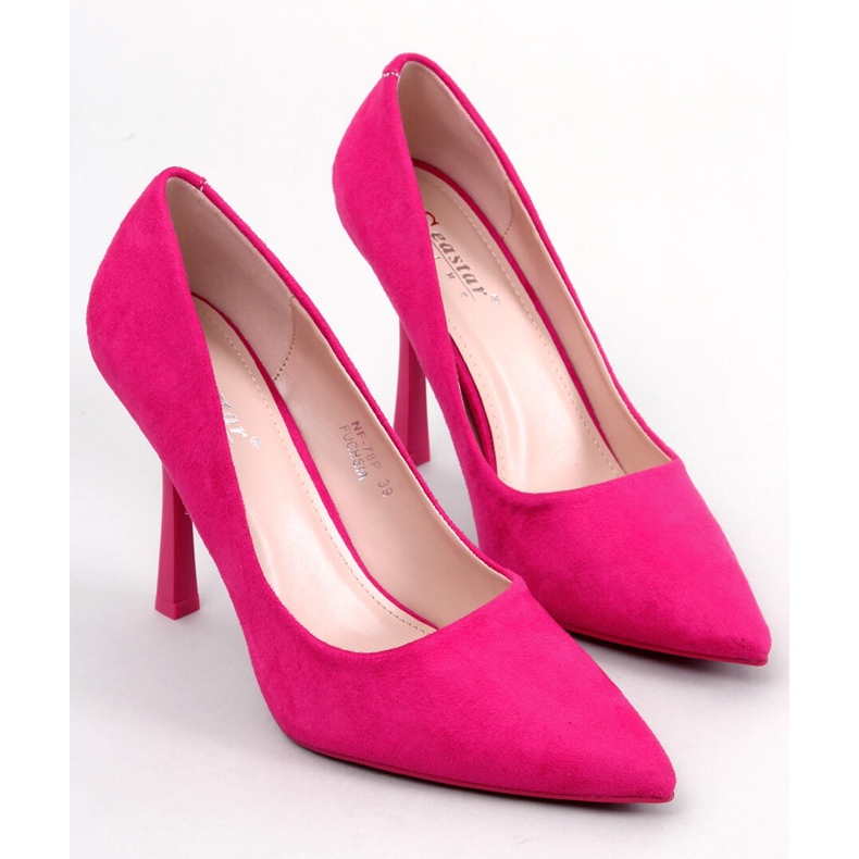 BM Scarpe col tacco da donna in camoscio Camerin Fucsia rosa 1