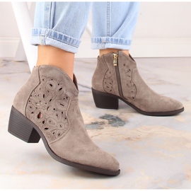 Stivali texani Jezzi da donna in camoscio traforato grigio RMR1921-42 2