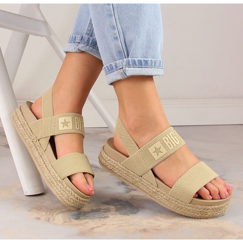 Espadrillas senza lacci Big Star LL274858 da donna beige 1