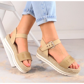Sandali espadrillas da donna con plateau beige Big Star LL274872 1