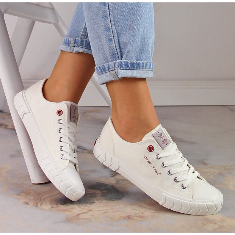 Cross Jeans LL2R4052C sneakers basse stringate bianche bianco 1