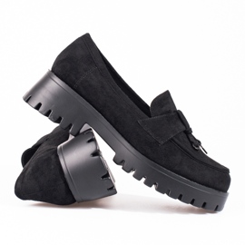 Scarpe con zeppa da donna in camoscio nero Shelovet 1