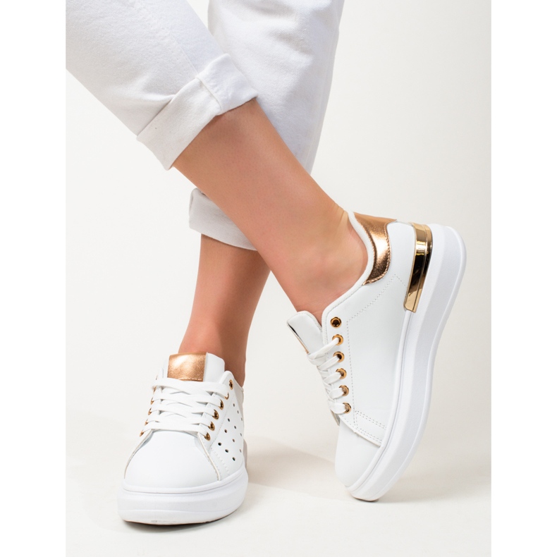 Sneakers bianche Shelovet con suola spessa bianco 2